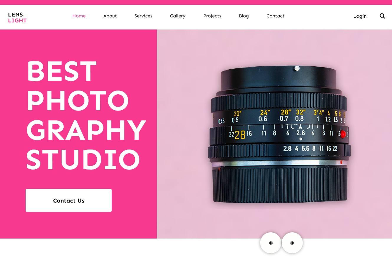 lenslight Photography Website Template